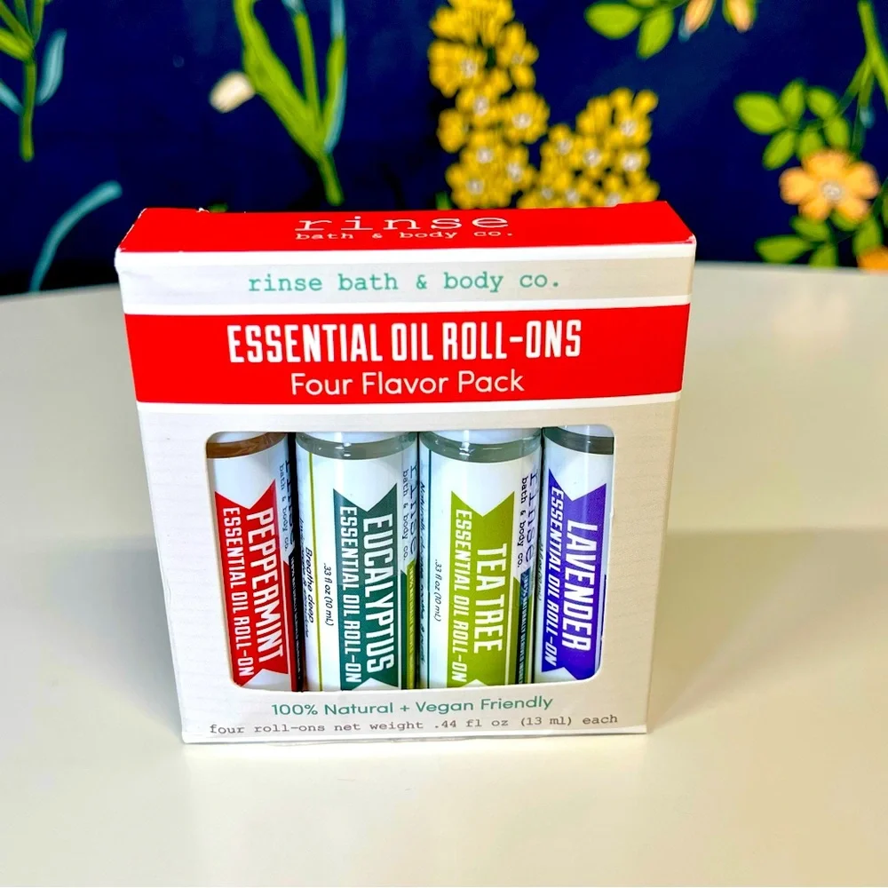 Rinse Bath & Body Co Essential Oil Roll On Set of 4 Aromatherapy NIB